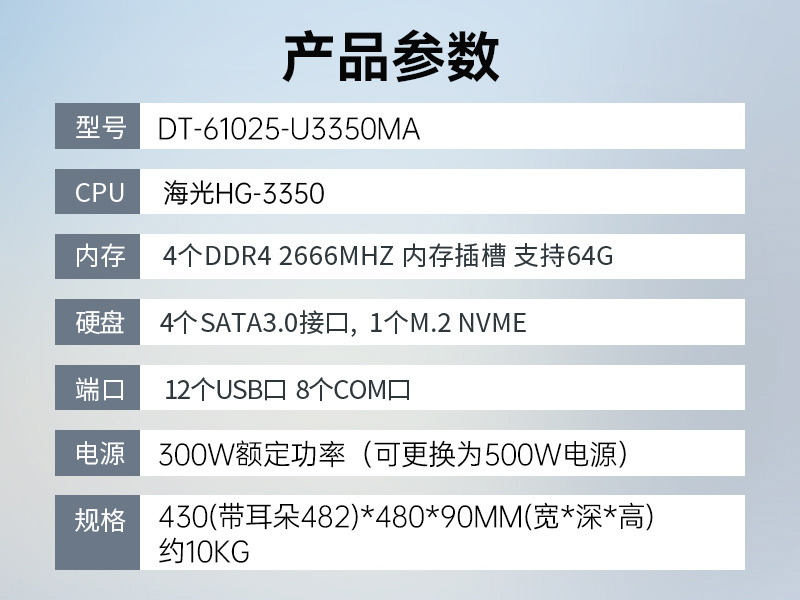 國產(chǎn)化海光2U工控機(jī)|銀河麒麟國產(chǎn)操作系統(tǒng)|DT-61025-U3350MA